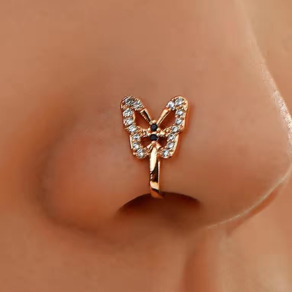 🎁 Butterfly Clip On Nose Ring Fake Nose Ring